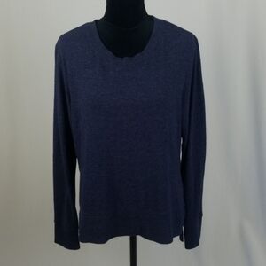 Alo women long sleeve crew neck sweatshirt blue athletic gorpcore